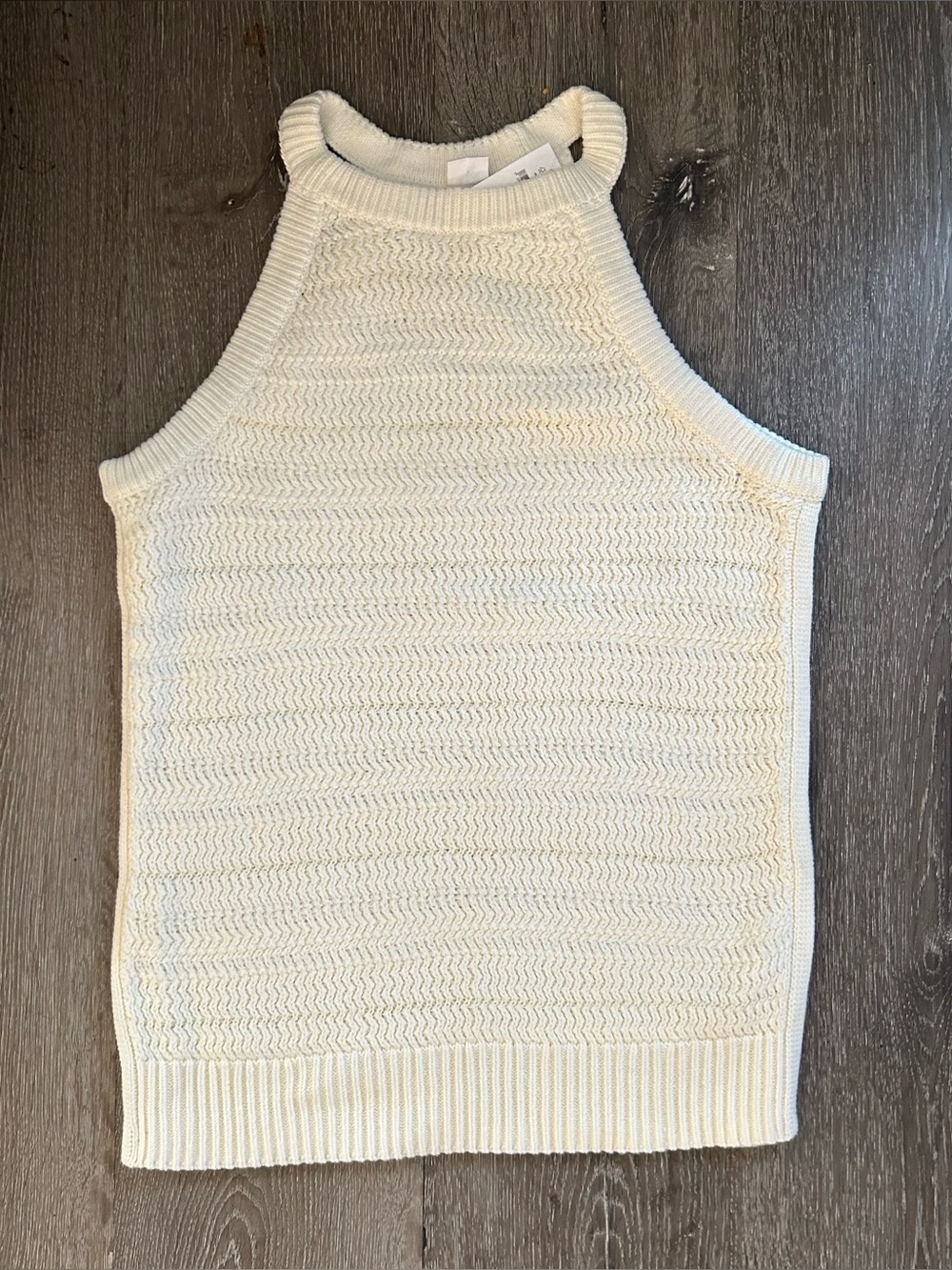 NWT‎ Small GAP Off White Creme Knit Halter Sweater Tank Top Cotton Blend